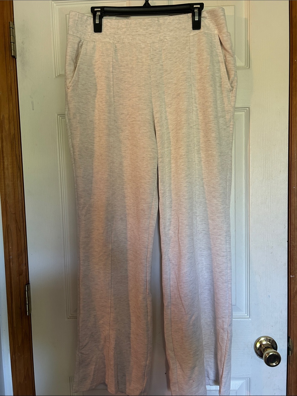 Danskin Light Heather Cream Beige Wide-Leg Lounge Pants